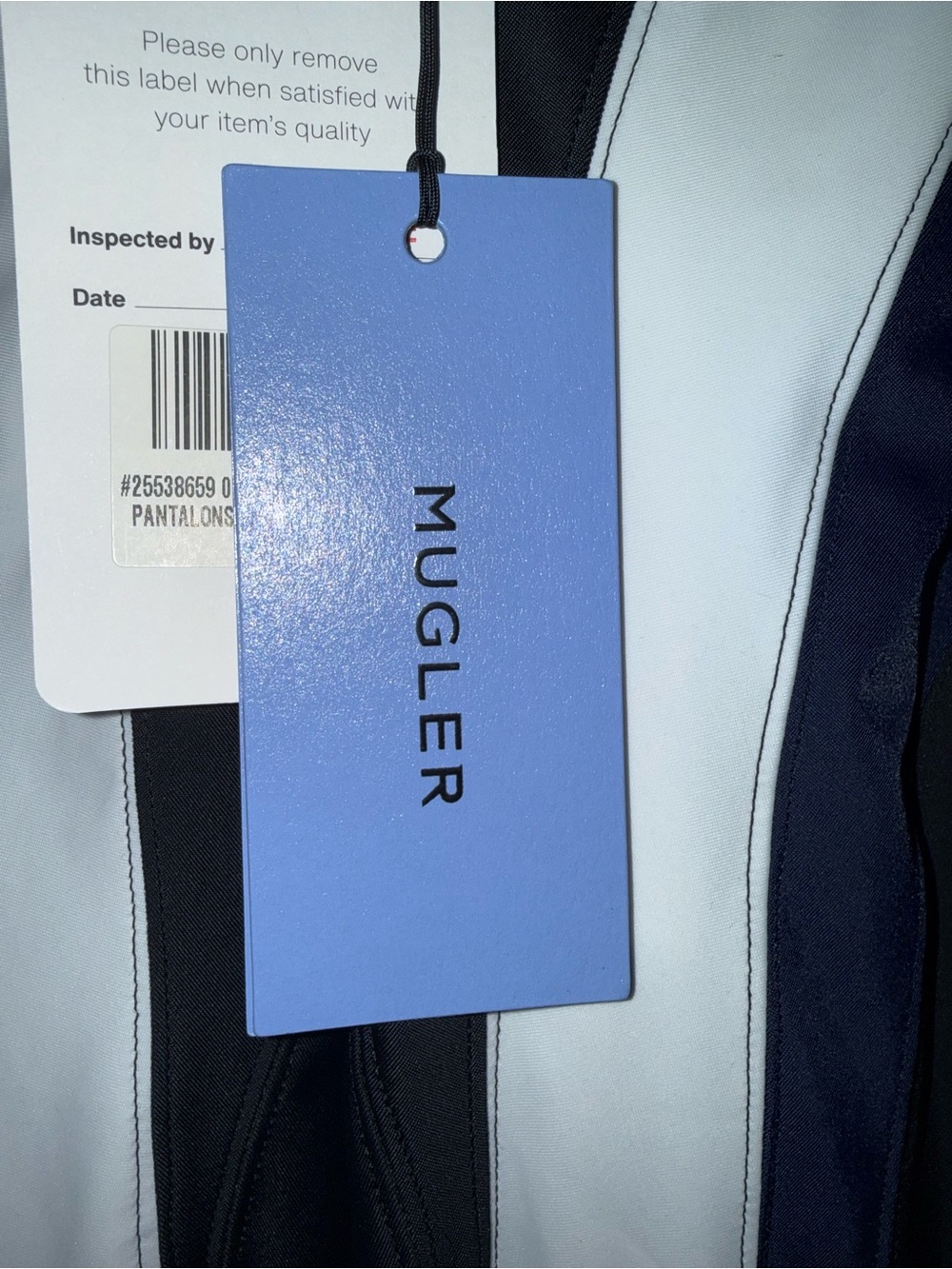 Mugler Spiral Leggings - Black White & Navy Brand new with Tags size 42 - Picture 13 of 16